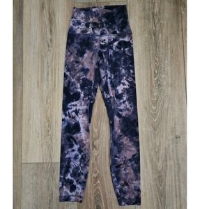 Ivivva Lululemon Rhythmic Crop Leggings Size 6 Tie Dye Black Purple Brown